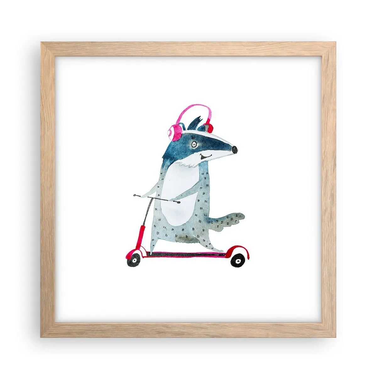 Plakát v rámu světlý dub - Jezevčí radosti - 30x30 cm