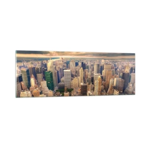 Obraz na skle - Pozlacené Metropolis - 90x30 cm