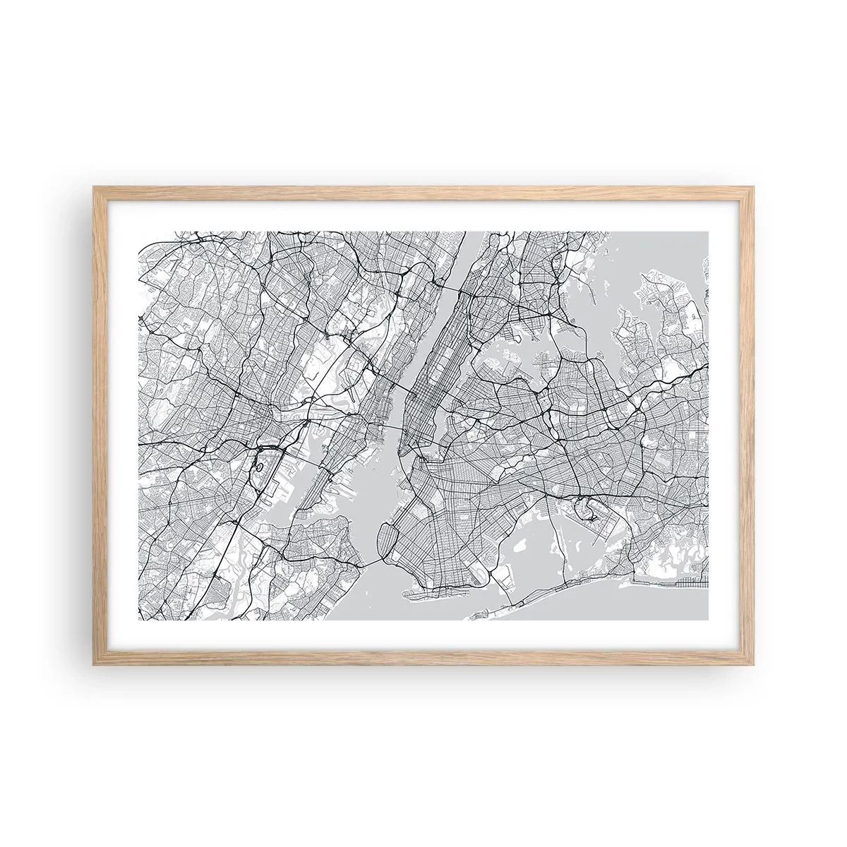Plakát v rámu světlý dub - Anatomie metropole - 70x50 cm