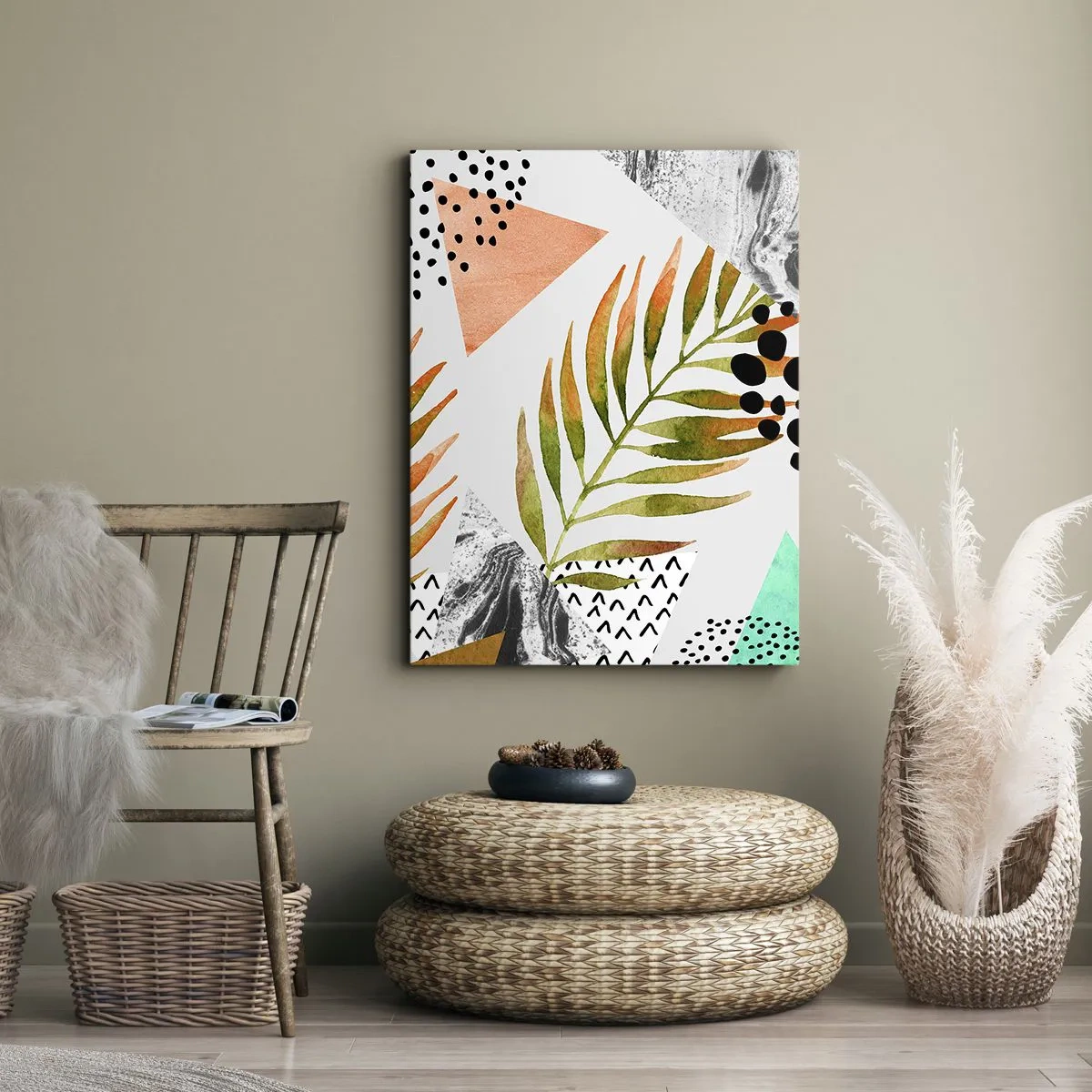Obraz na plátně - Dekorace s palmovým listem - 50x70 cm