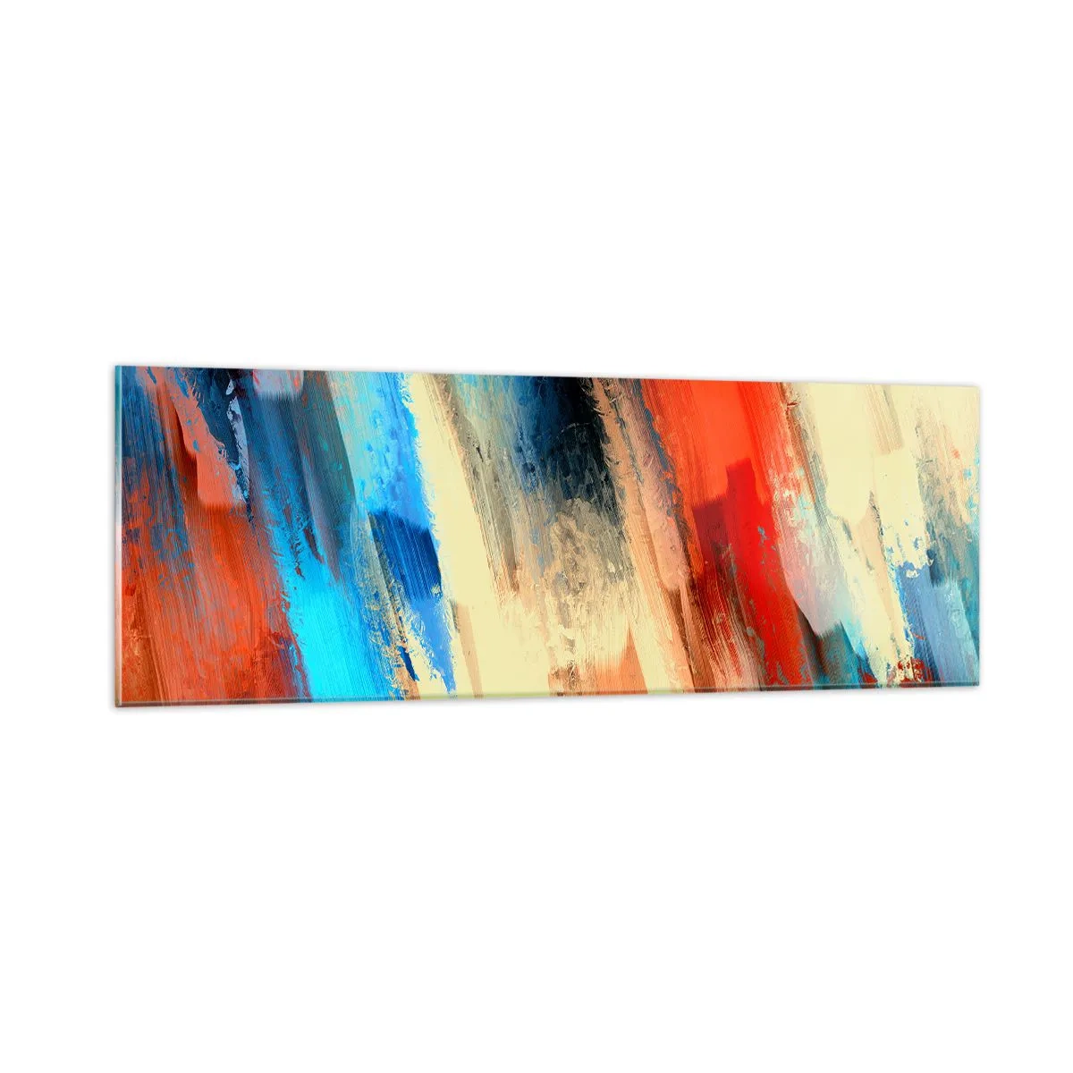 Obraz na skle - Vodopád barev - 90x30 cm