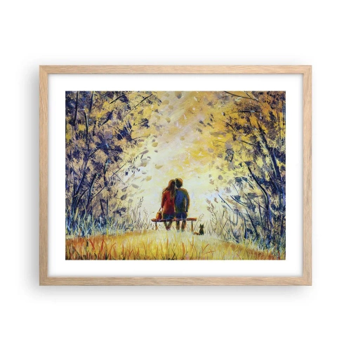 Plakát v rámu světlý dub - Magický okamžik - 50x40 cm