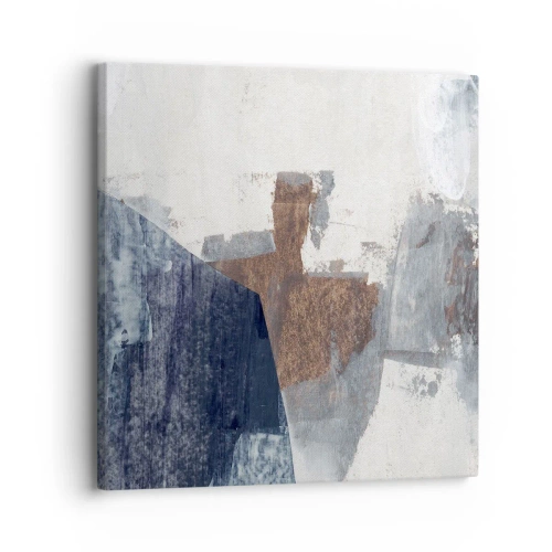 Obraz na plátně - Modro-hnědé tvary - 30x30 cm