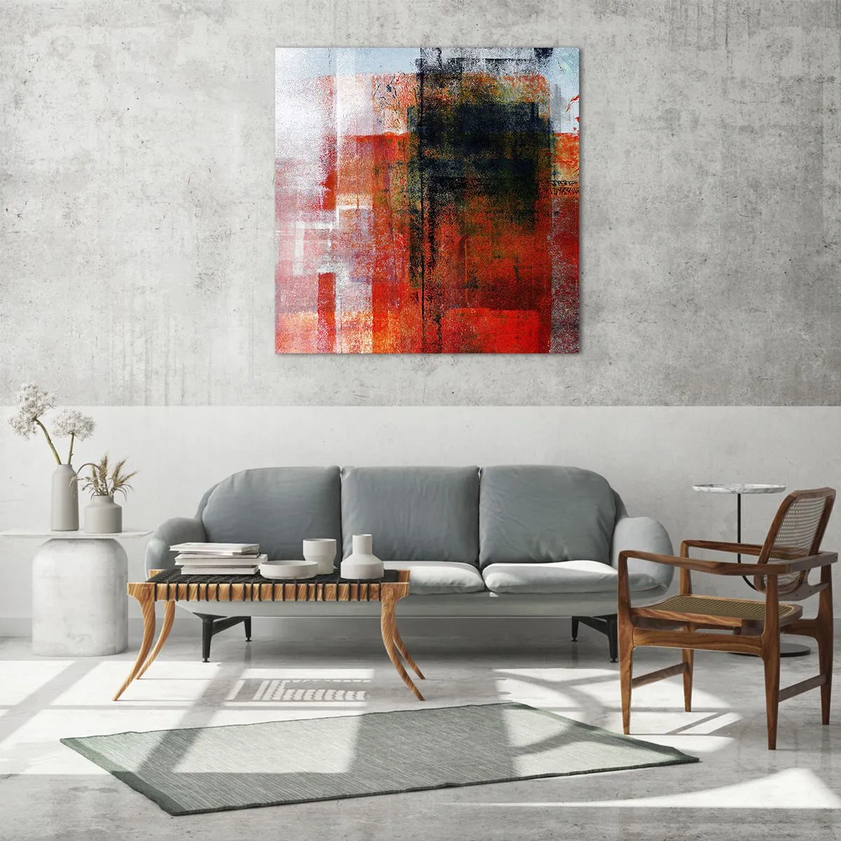 Obraz na skle - Zářící kompozice - 70x70 cm