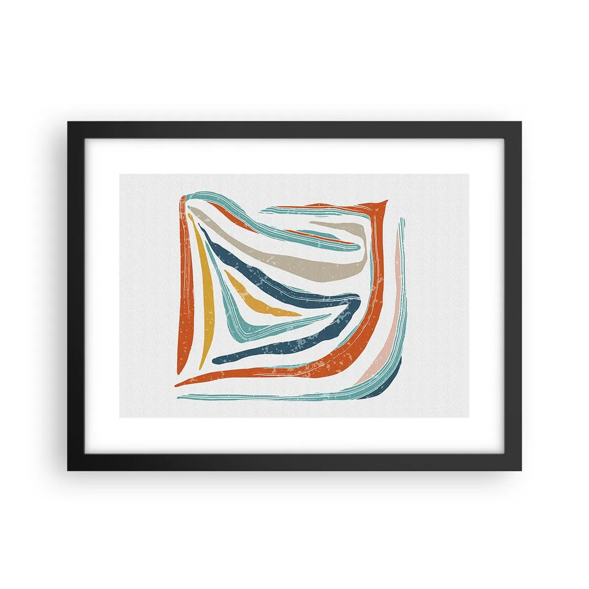 Plakát v černém rámu - Přátelsky usměvavá abstrakce - 40x30 cm