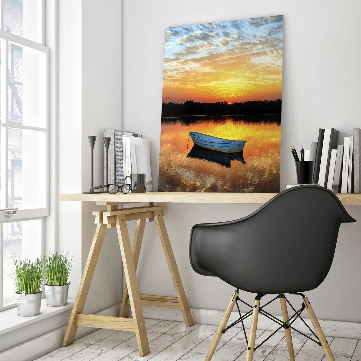 Obraz na skle - Podívej, poslouchej, medituj - 50x70 cm