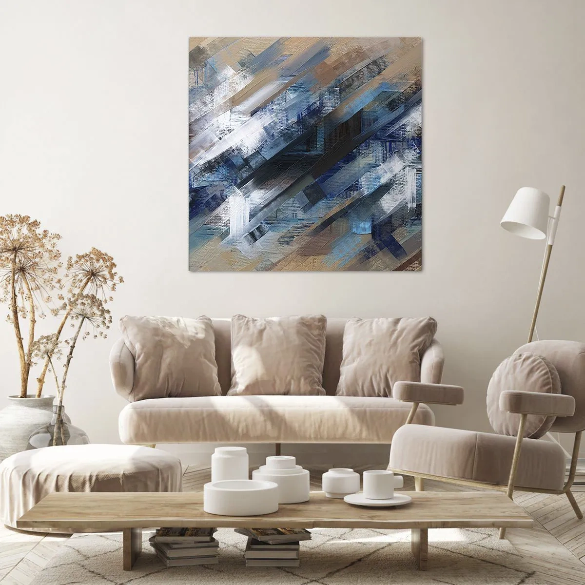 Obraz na plátně - Na modrém úkosu - 70x70 cm