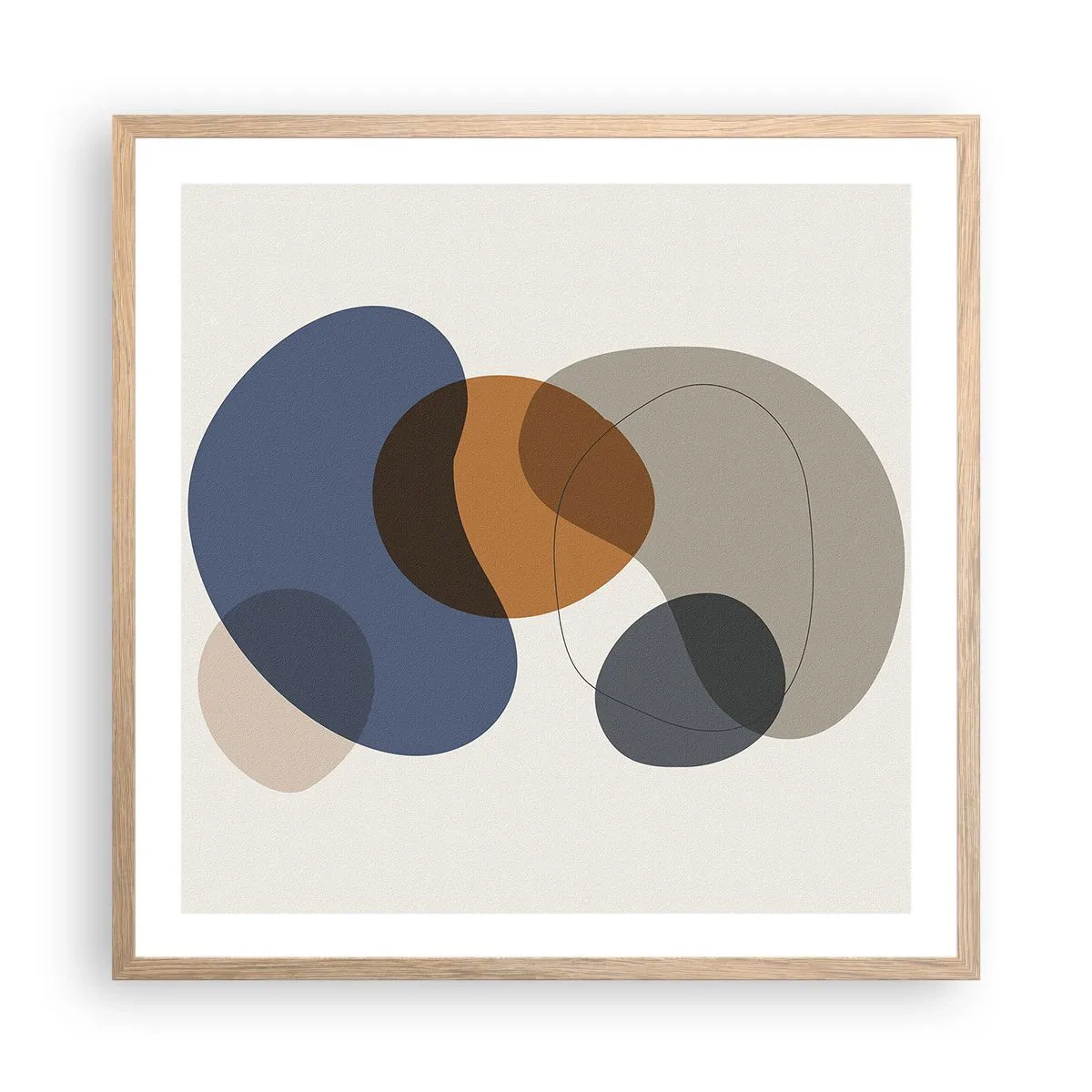 Plakát v rámu světlý dub - Kapky barev - 60x60 cm