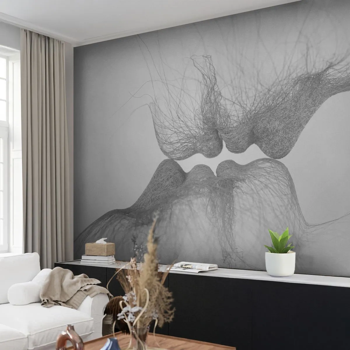 Fototapeta Premium Sand - Polibek větru - Abstrakce, Grafika, Milovat - 100x70 cm