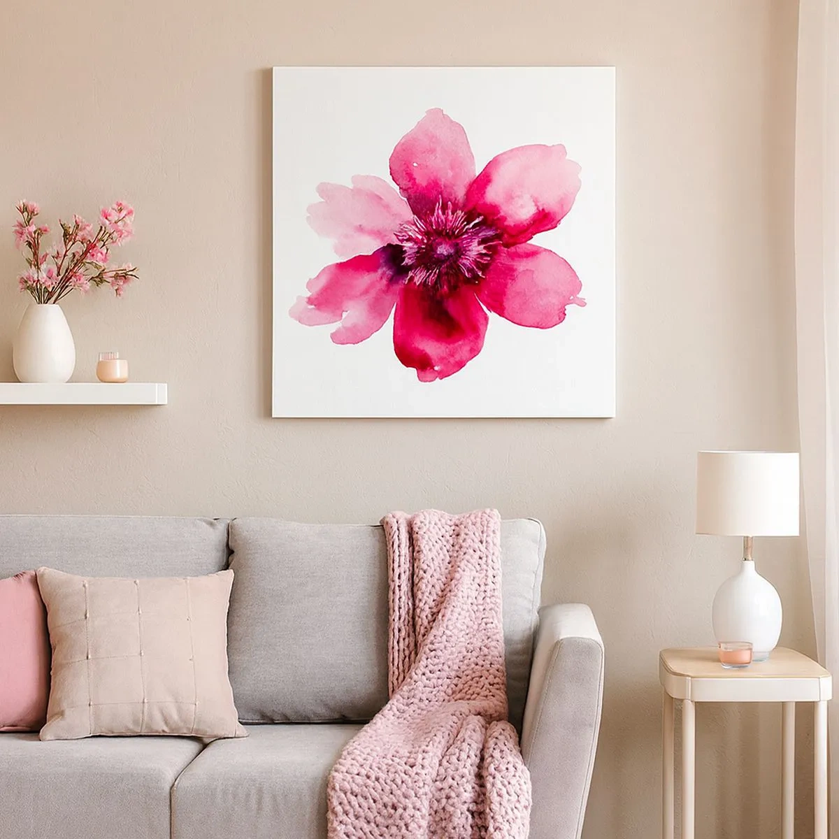 Obraz na plátně - Karmínový voňavý polibek - 30x30 cm