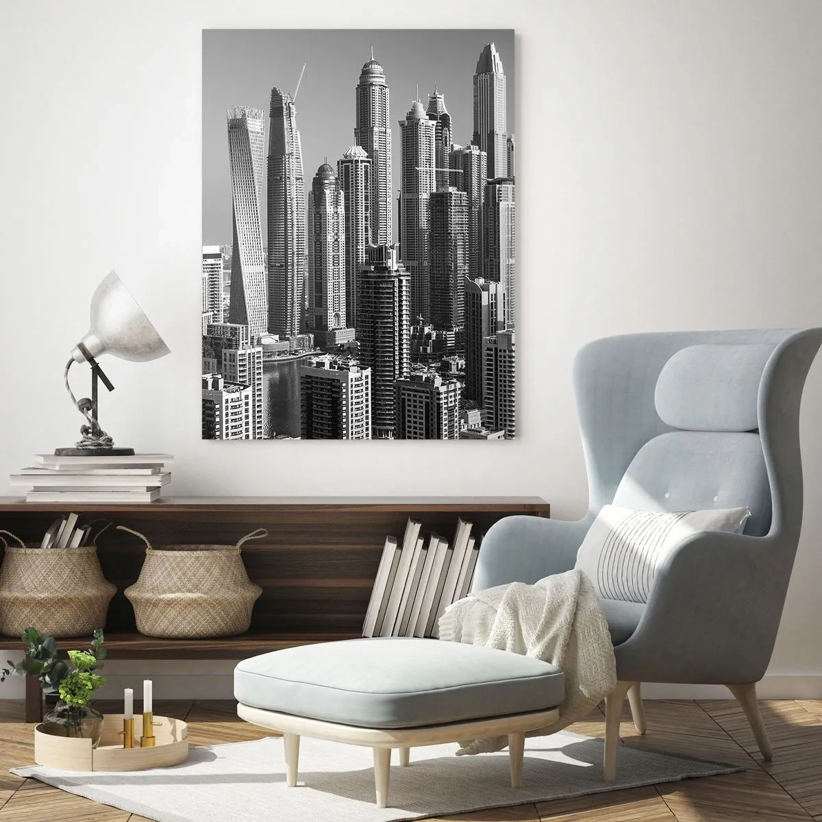 Obraz na skle - Město nad pouští - 50x70 cm