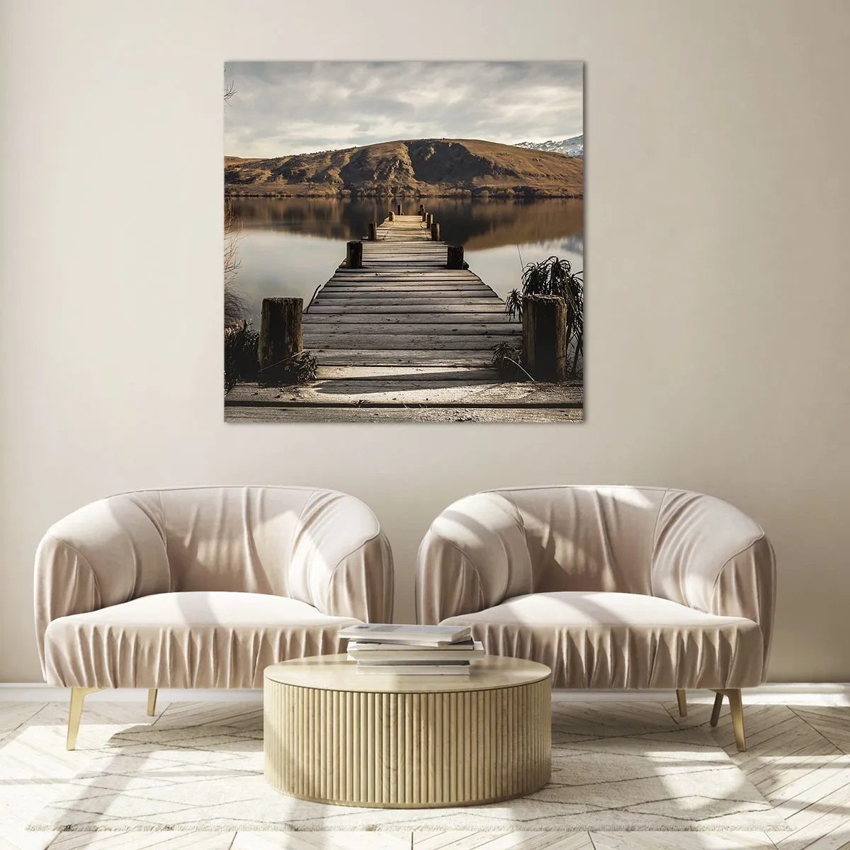 Obraz na skle - Krajina v tichu - 70x70 cm