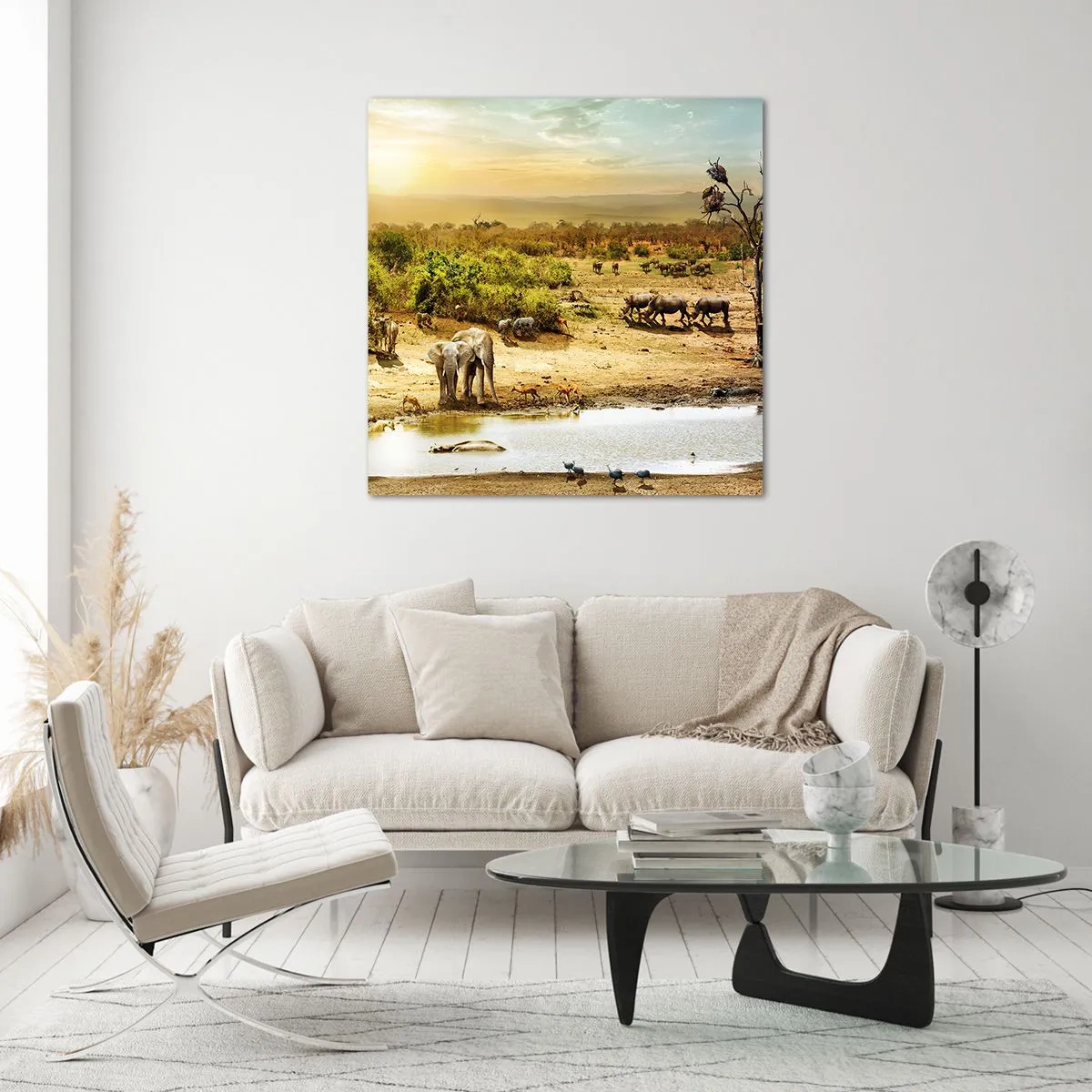 Obraz na skle - „Z ráje opět pramenila řeka…“ - 50x50 cm