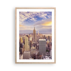 Plakát v rámu světlý dub - Dosáhnout samotná oblaka - 50x70 cm