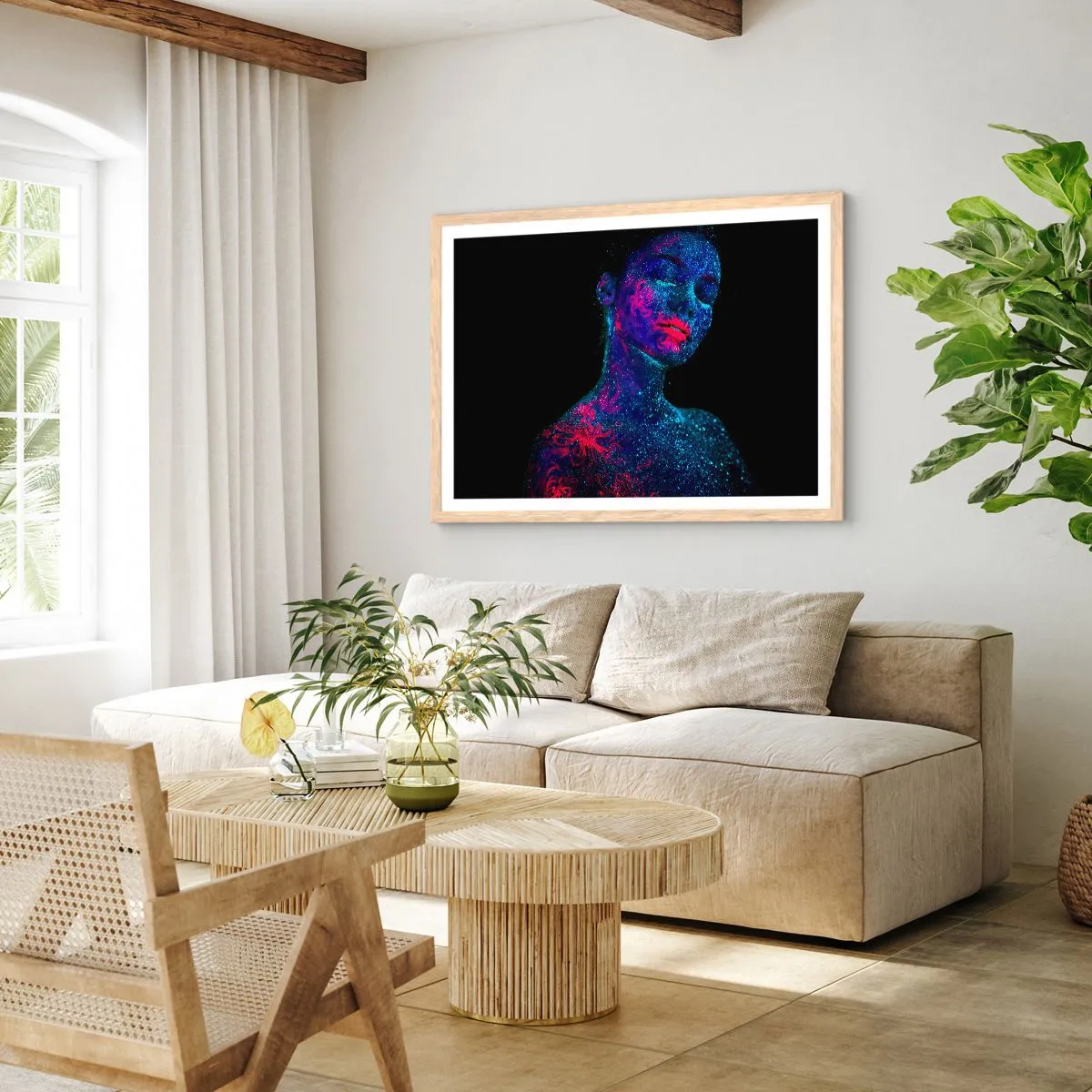 Plakát v rámu světlý dub - V hvězdném prachu - 40x30 cm