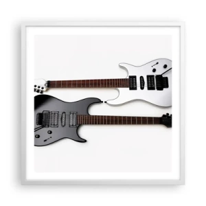 Plakát v bílém rámu - Harmonie tvarů - 60x60 cm