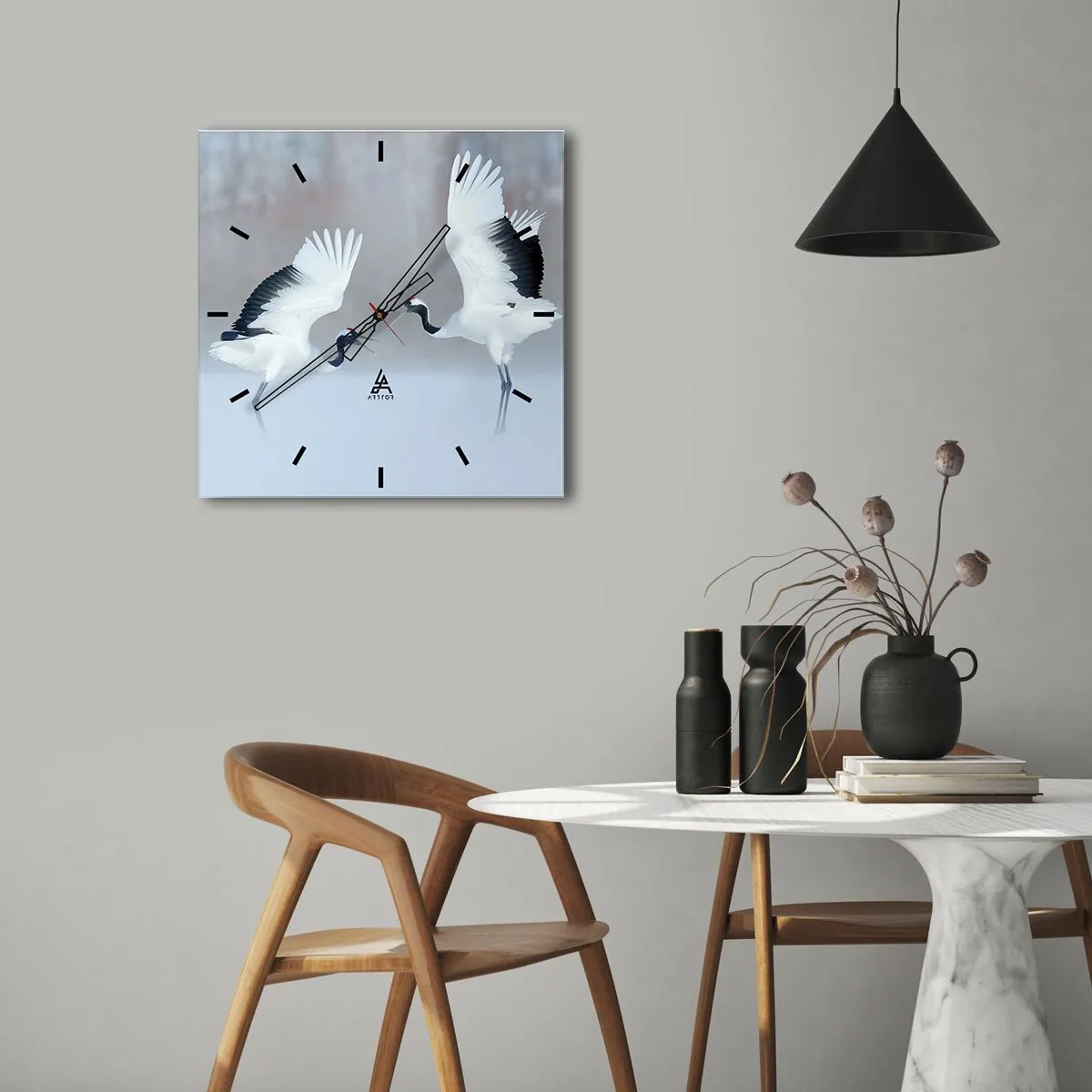 Nástěnné hodiny - Tanec v mlze - 30x30 cm