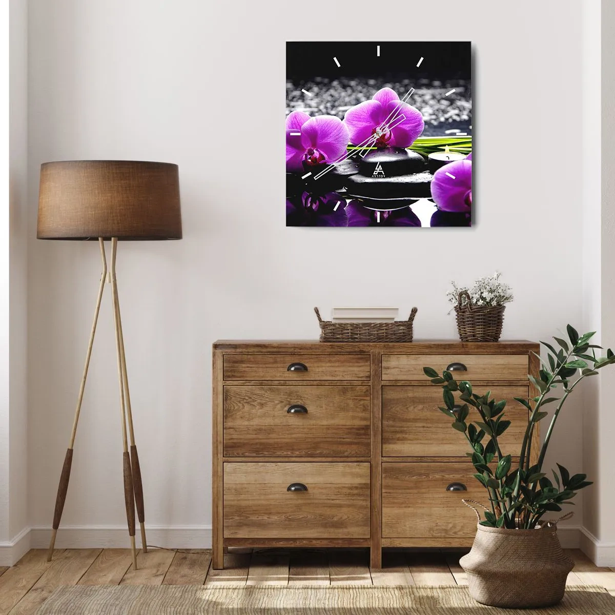 Nástěnné hodiny - Utonout v tichu a klidu - 40x40 cm