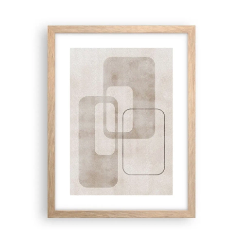 Plakát v rámu světlý dub - Geometrická fuga - 30x40 cm