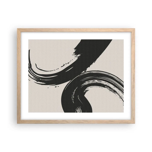 Plakát v rámu světlý dub - Rozmáchle a dokola - 50x40 cm