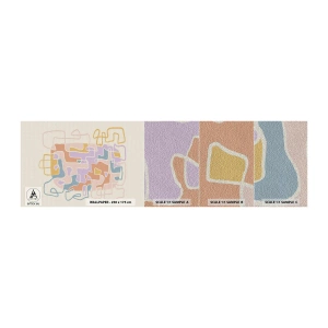 Vzor Fototapety Premium Sand - Labyrint – veselé dobrodružství - Minimalismus, Pastel, Čáry - 100x30 cm