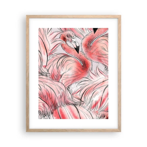 Plakát v rámu světlý dub - Ptačí corps de ballet - 40x50 cm