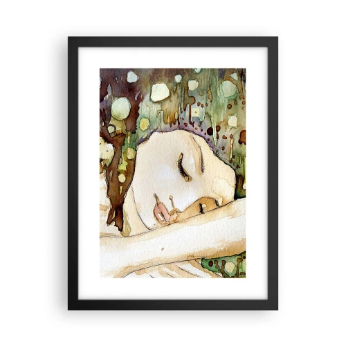 Plakát v černém rámu - Smaragdově-fialový sen - 30x40 cm