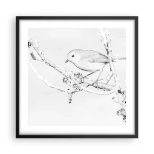 Plakát v černém rámu - Zimní ráno - 50x50 cm