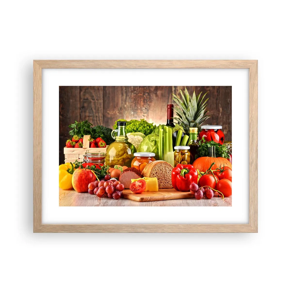 Plakát v rámu světlý dub - Uzené, pečené, marinované - 40x30 cm