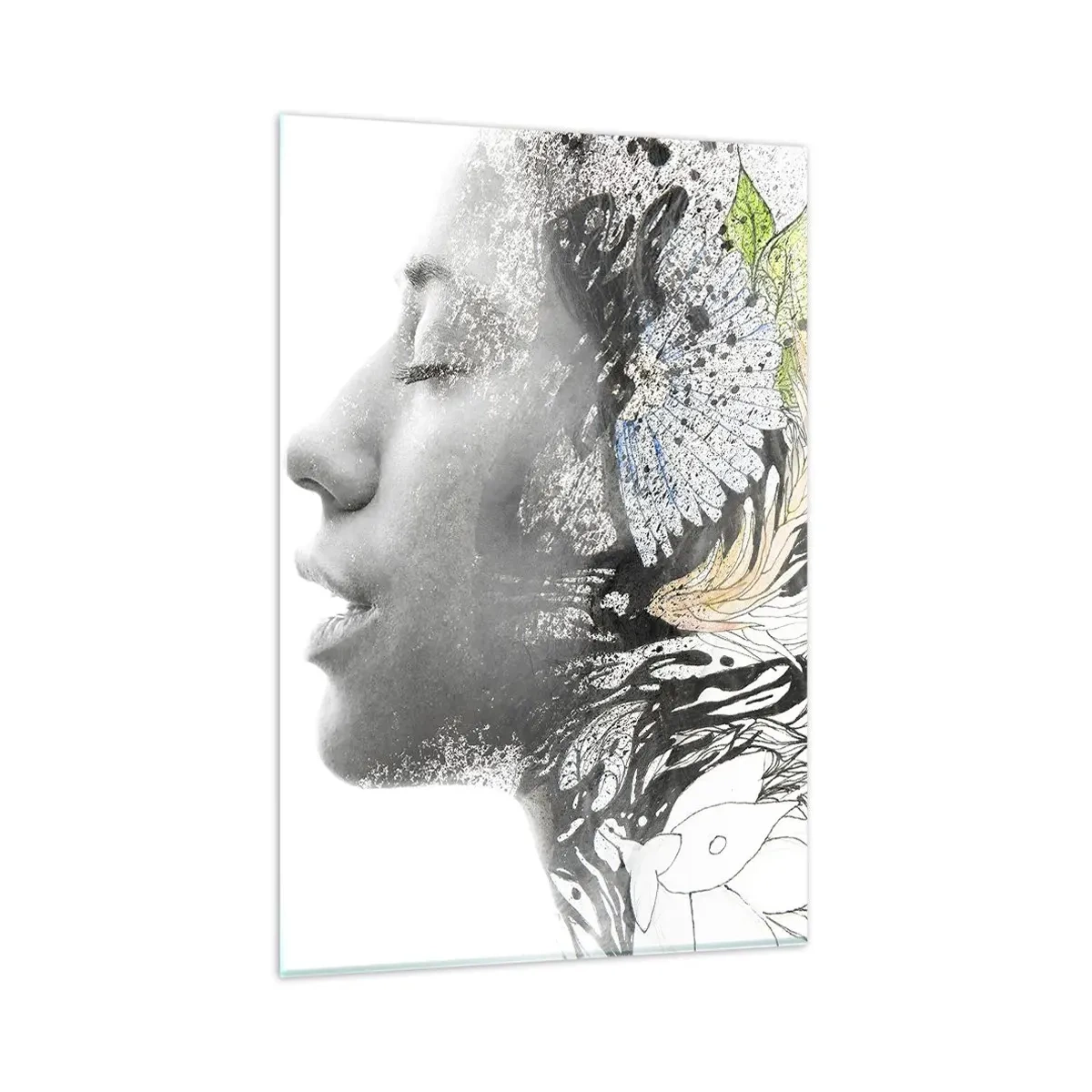 Obraz na skle - Ponořená do přírody - 80x120 cm