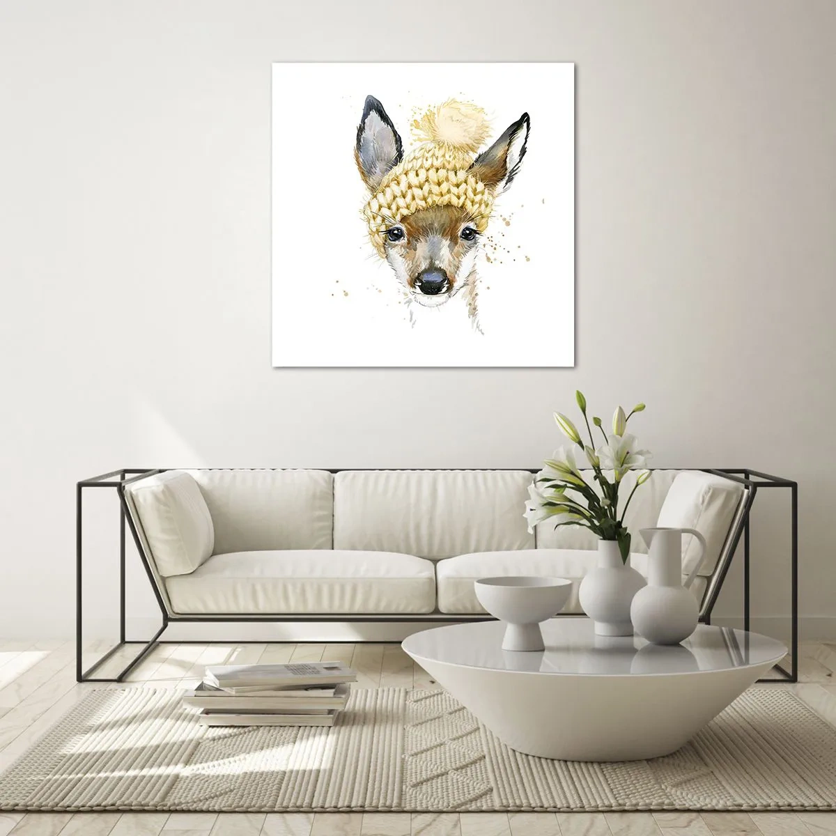 Obraz na skle - V zimě ve sněžném lese - 50x50 cm