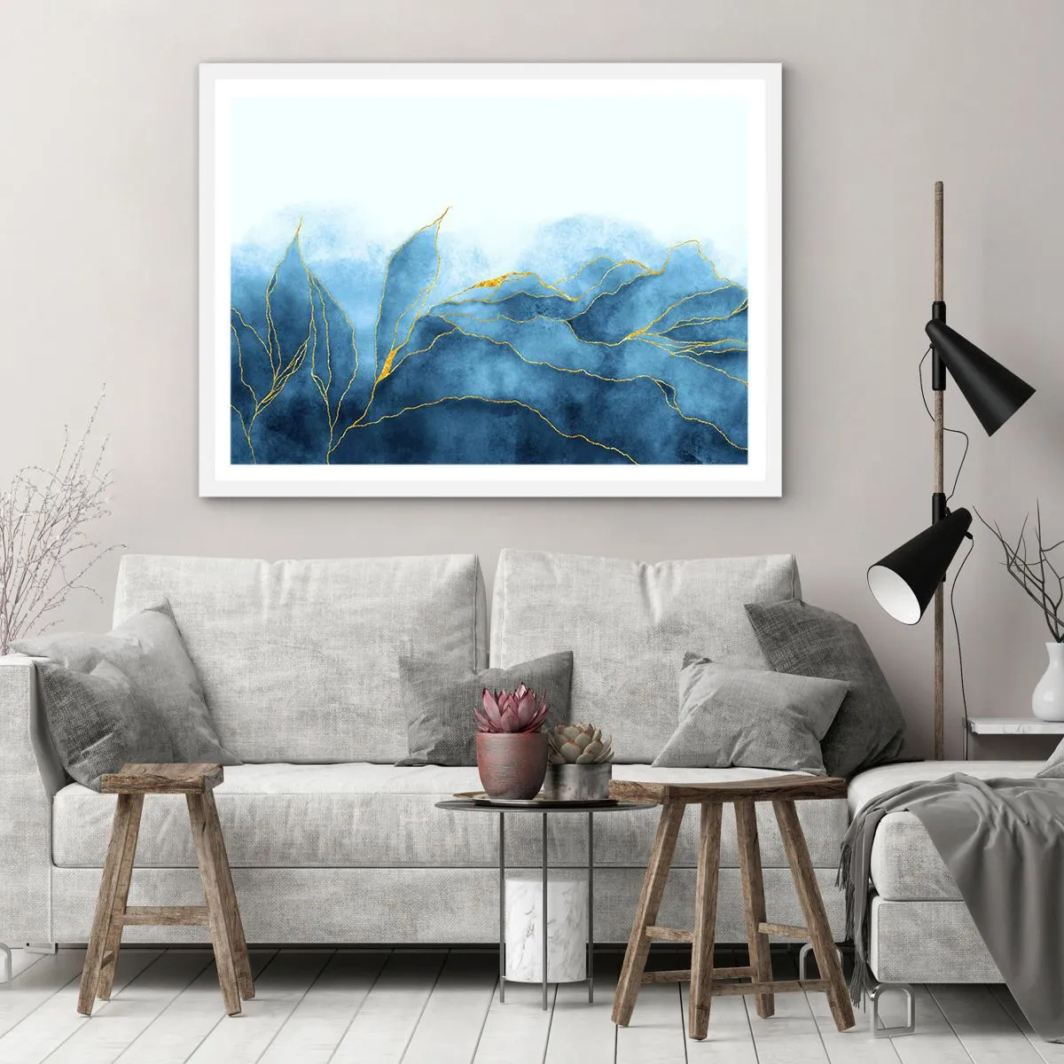 Plakát v bílém rámu - Blankyt ve zlatě - 40x30 cm