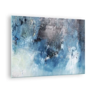 Obraz na skle - Abstraktní kompozice v odstínech modré - 70x50cm - Rapsodie v modrém - Moderní nástěnná dekorace do obývacího pokoje a ložnice ARTTOR