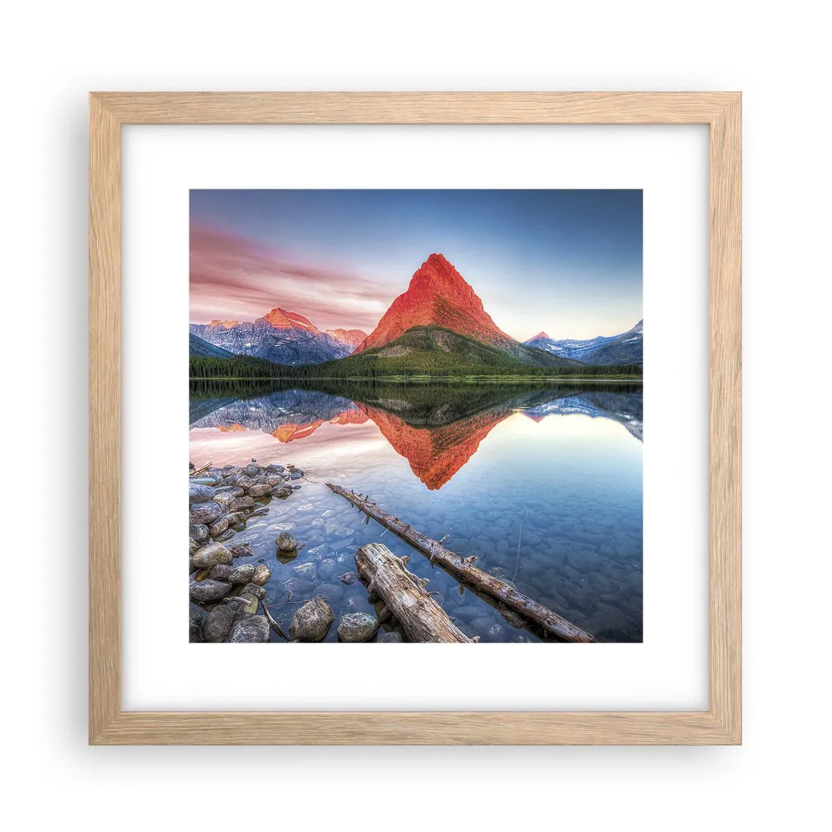 Plakát v rámu světlý dub - Teplo a chlad - 30x30 cm