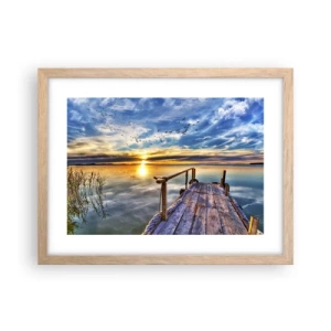 Plakát v rámu světlý dub - Vítr jde odpočívat - 40x30 cm