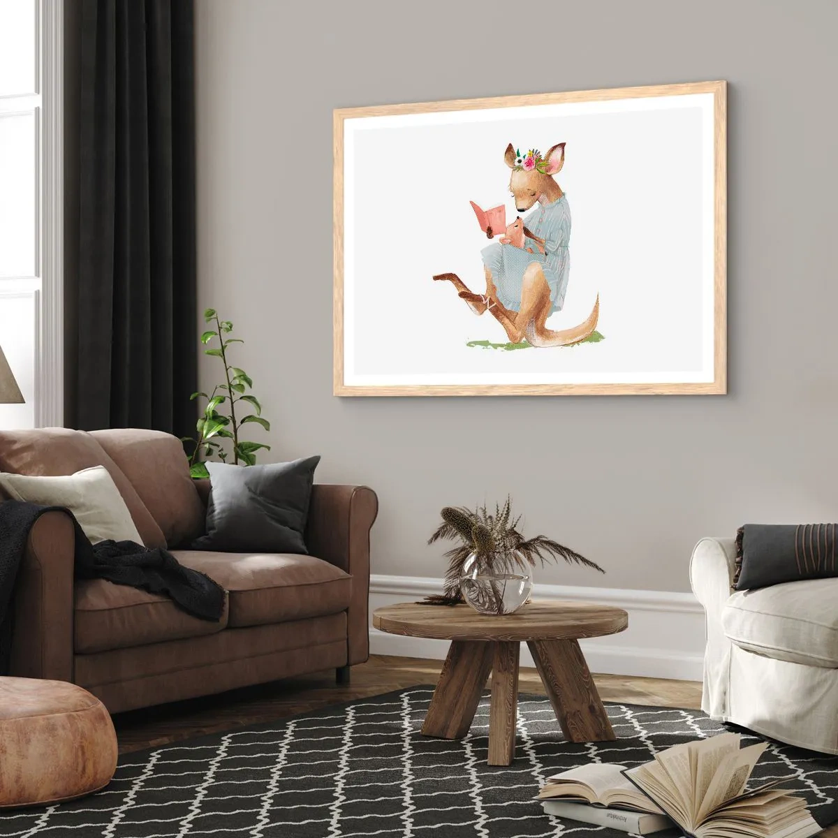 Plakát v rámu světlý dub - Přečti mi, mami - 100x70 cm