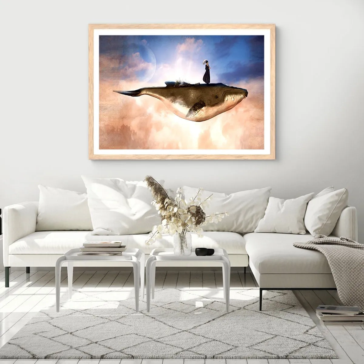 Plakát v rámu světlý dub - Surrealistická cesta - 91x61 cm