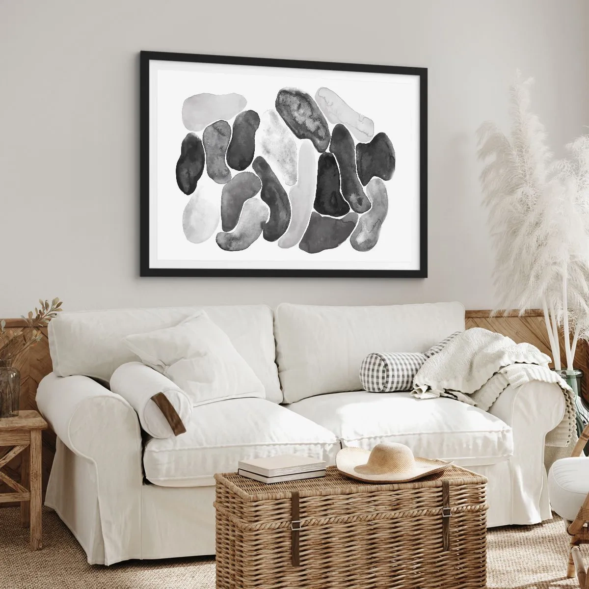 Plakát v černém rámu - Kamenitá abstrakce - 70x50 cm