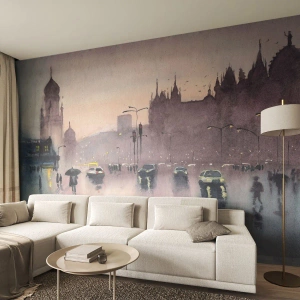 Fototapeta Samolepicí Deluxe Sticker - V deštivém oparu - Město, Architektura, Památky - 100x70 cm