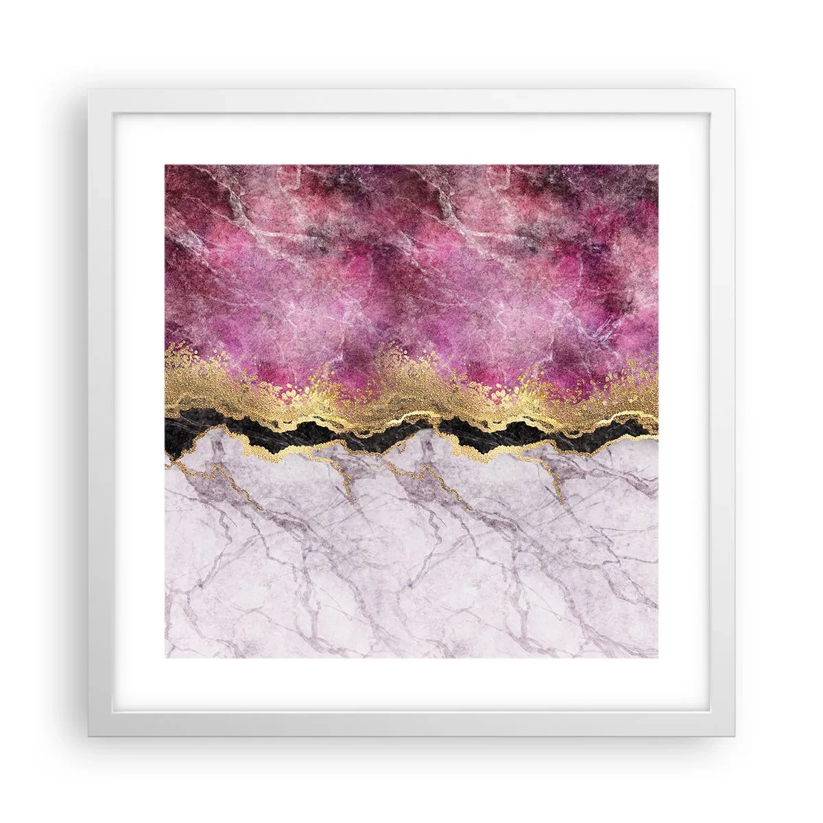 Plakát v bílém rámu - Na hranici - 40x40 cm