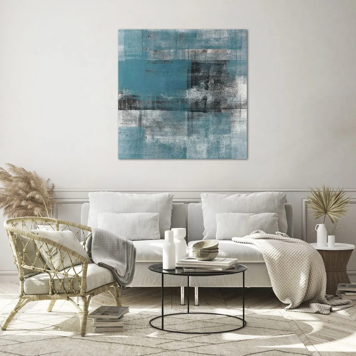 Obraz na skle - Voda a vzduch - 70x70 cm