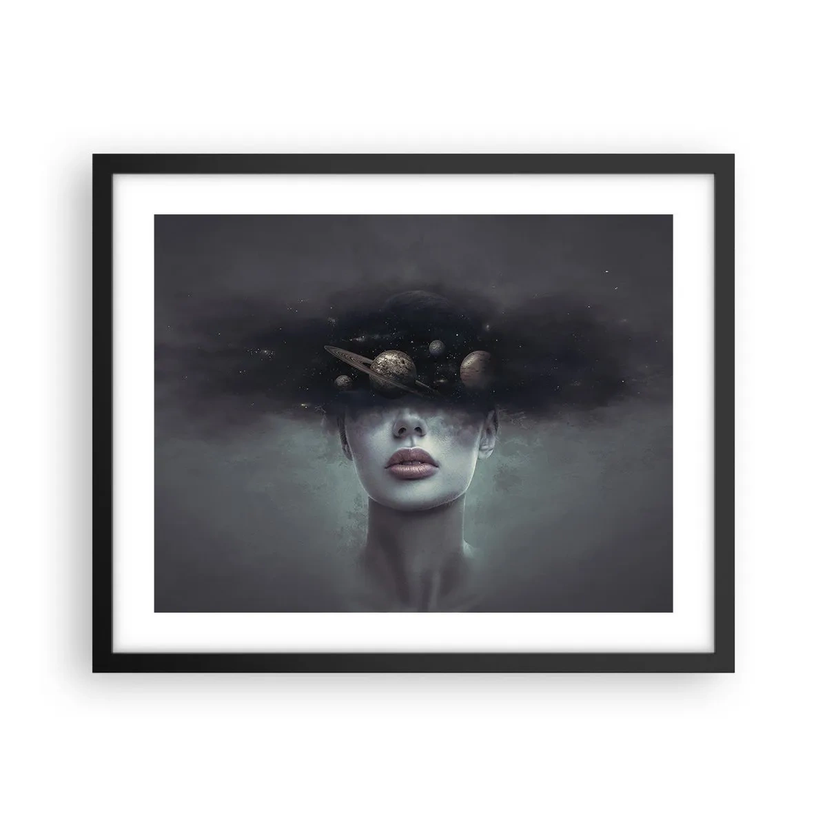 Plakát v černém rámu - A planety… - 50x40 cm