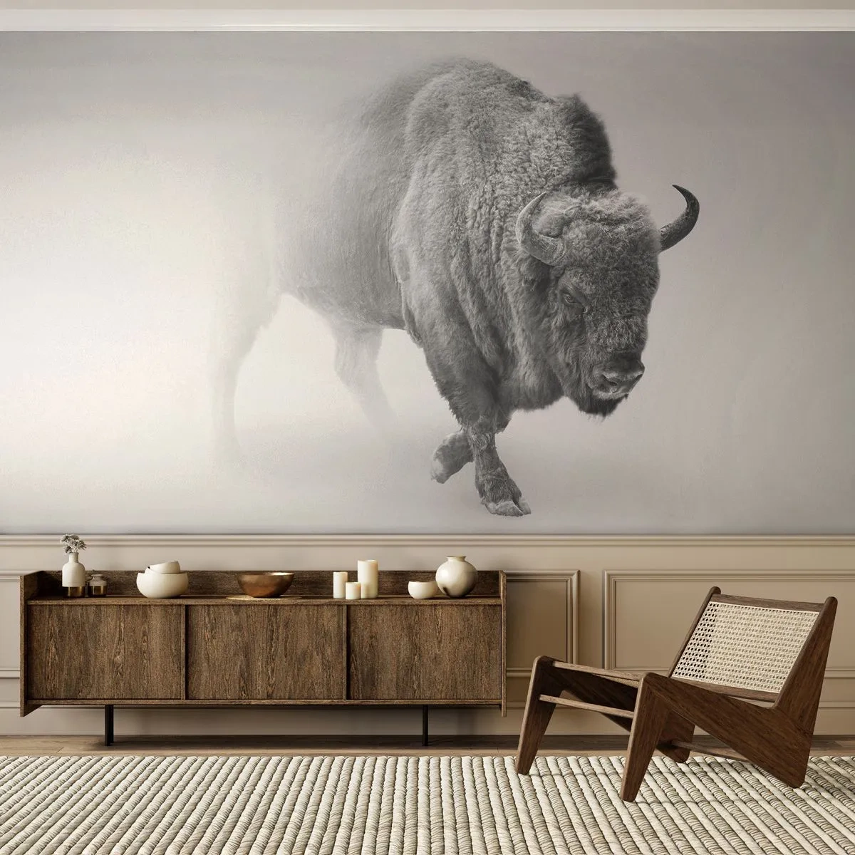 Fototapeta Premium Sand - Král prérie - Wisent, Zvířata, Bizon - 100x70 cm