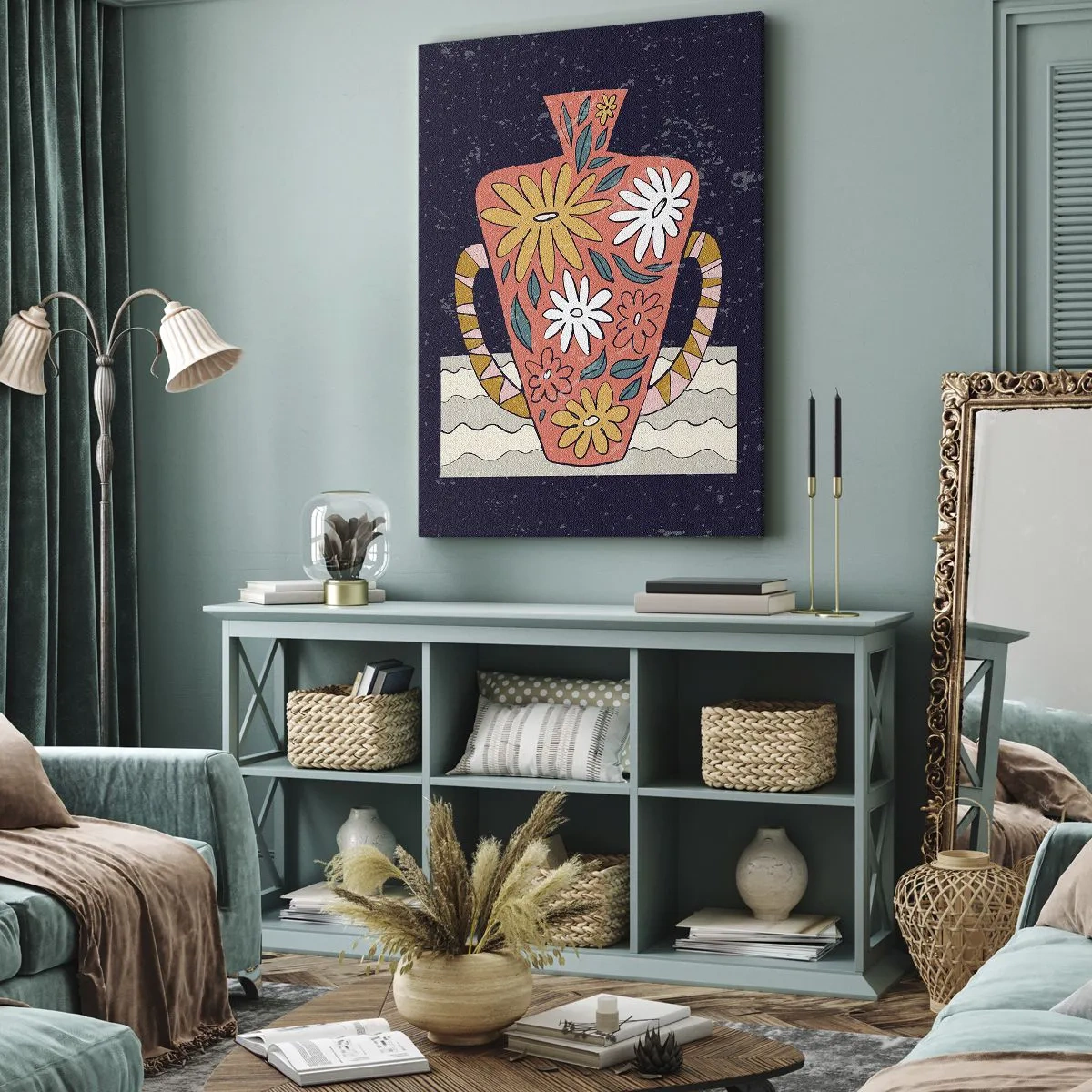 Obraz na plátně - Malovaný džbán - 80x120 cm