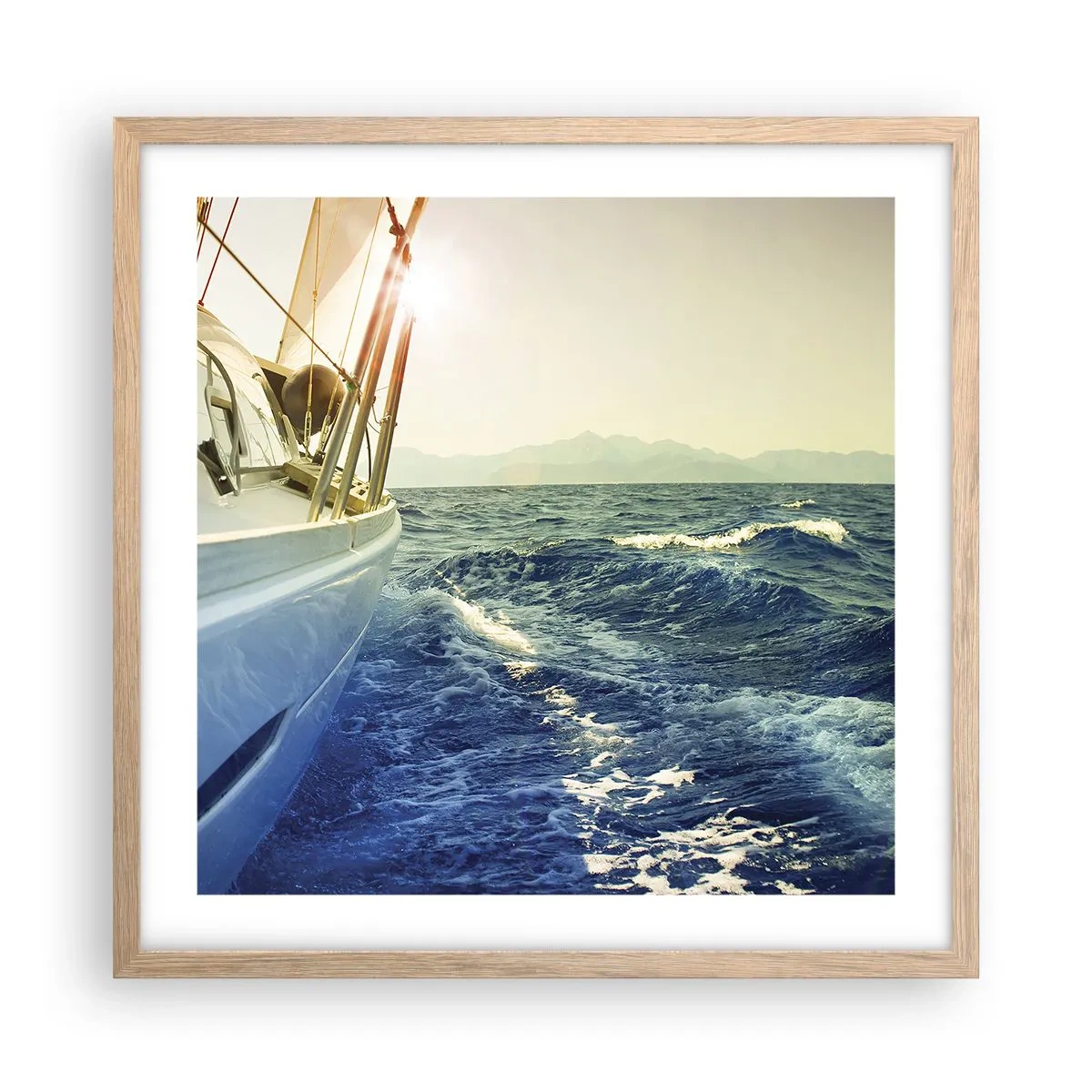 Plakát v rámu světlý dub - Za dobrodružstvím - 50x50 cm