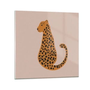 Obraz na skle - Leopardní vzor je v módě - 60x60 cm
