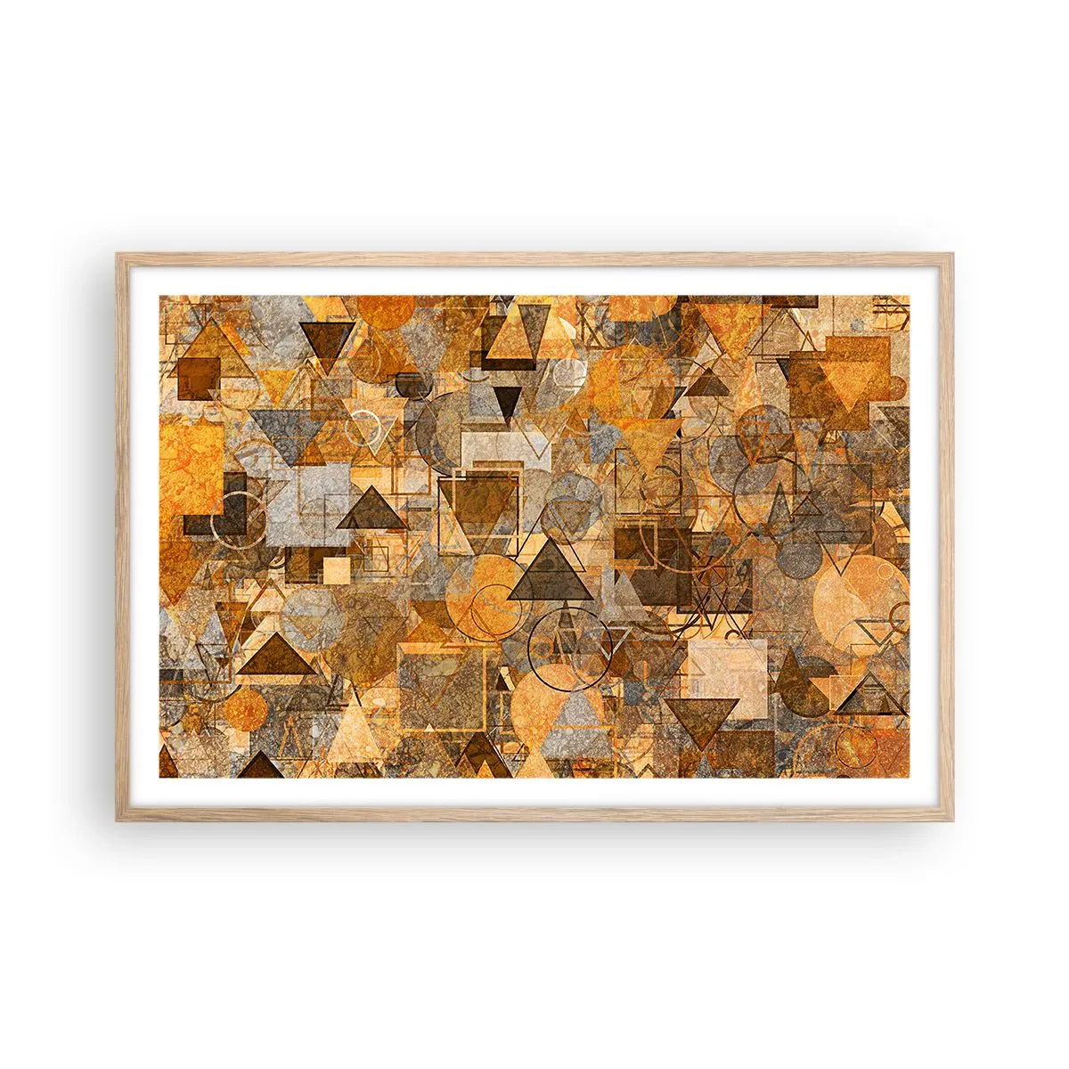 Plakát v rámu světlý dub - Svět zachycený v podobě - 91x61 cm