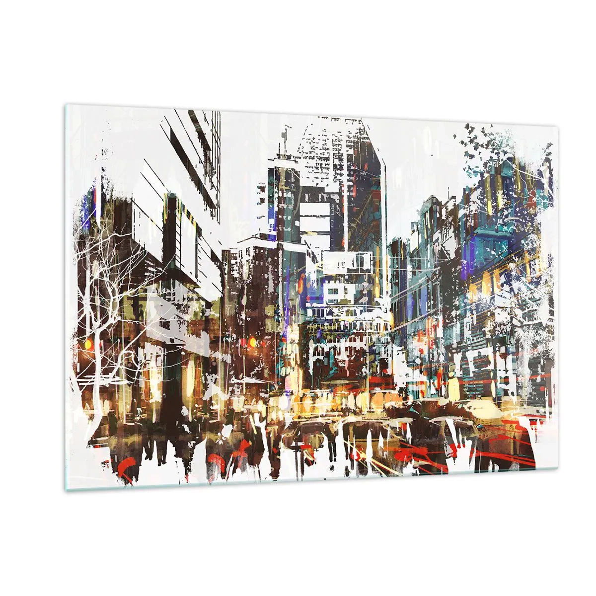 Obraz na skle - Třpytivé město - 120x80 cm