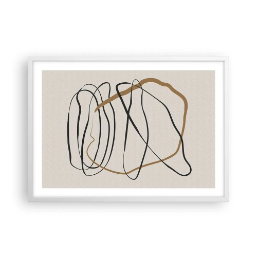 Plakát v bílém rámu - Kompozice – tanec ve smyčce - 70x50 cm