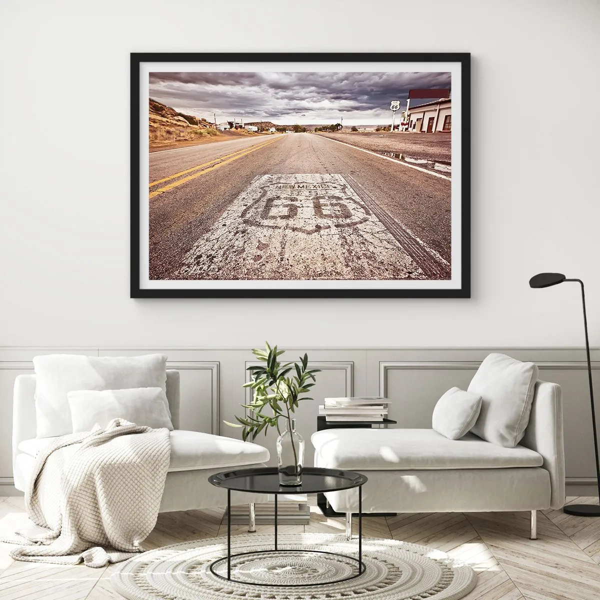 Plakát v černém rámu - Mother Road - americká legenda - 100x70 cm
